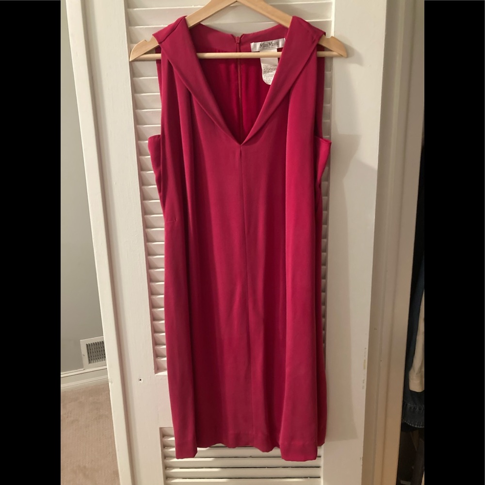Maxmara 100% vintage silk magenta dress